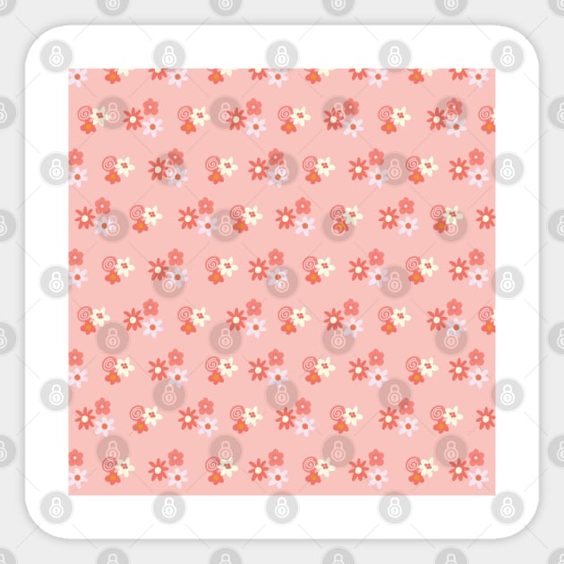 Pink Ditsy Flowers Sticker by Sandra Hutter Designs